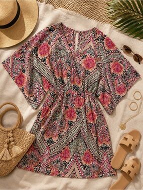 Maeve by Anthropologie Plus Size Boho Paisley Dress| Curvy Chic Festival Style